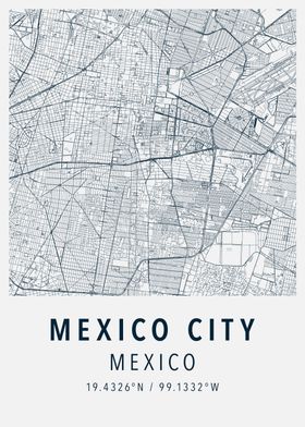 mexico city simple map