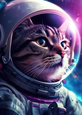 Cat Astronaut Cyberpunk