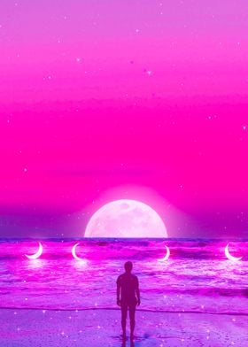 Moon Purple Beach 