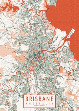 Brisbane City Map Bohemian