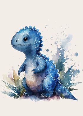 Dinosaurs in watercolor