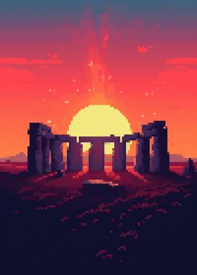 Stonehenge pixel art
