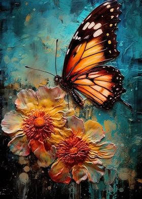 Floral Butterfly painting