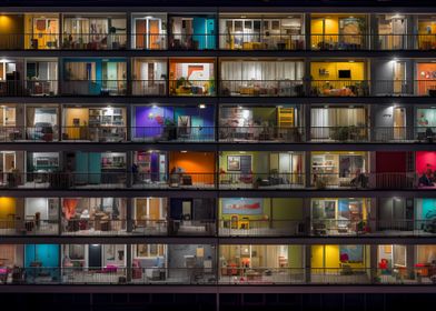 A Nighttime View Balconies