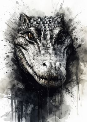 Crocodile King Watercolor