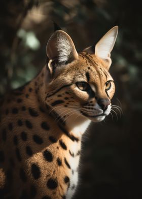 Proud serval