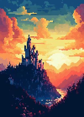  Neuschwanstein pixel art