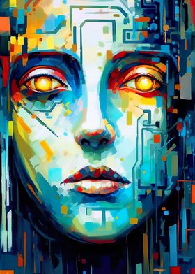 Abstract Art Womans Face