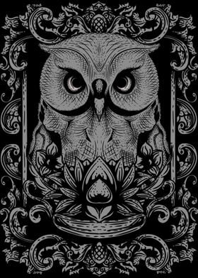 Owl engraving