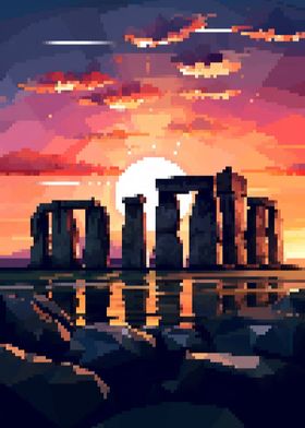 Stonehenge pixel art