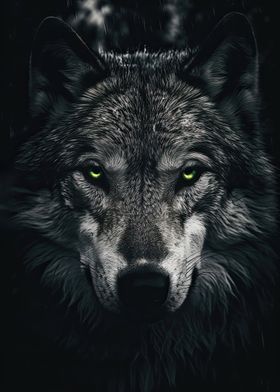 Wolf face portrait
