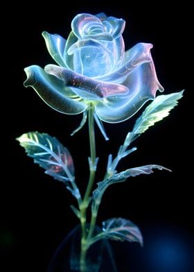 Blue Glowing Rose