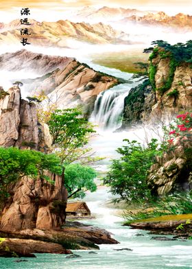 Asian Landscape waterfall