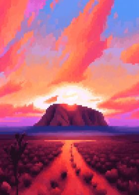 Australia Uluru pixel art