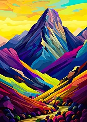 Abstract Colorful Alps