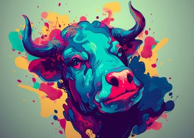 Cartoon style of cow