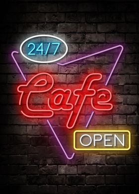 Cafe Open Neon