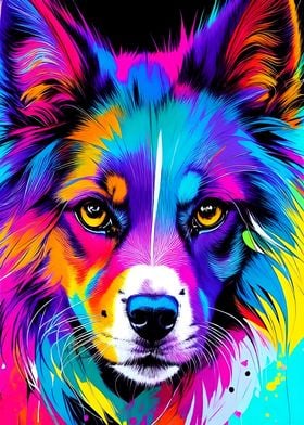 ABSTRACT COLORFUL DOG