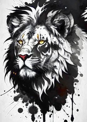 Ink Style Lion