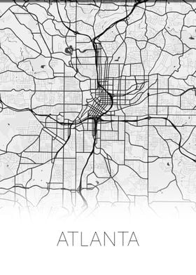 Atlanta US white black map