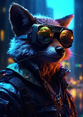 Cyberpunk fox sunglasses