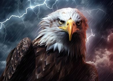 Electric Skies Bald Eagle