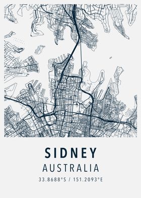 sidney simple map