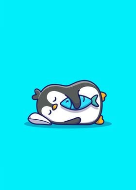 Cute Penguin Sleeping 