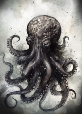 Octopus Beauty Watercolor