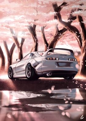 Drift car ' Poster, picture, metal print, paint by GRAPHICMYSTICAL