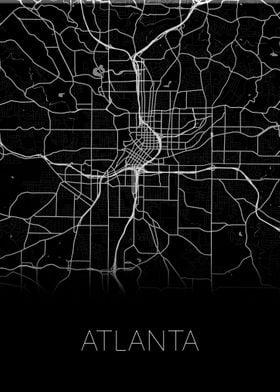 Atlanta US black city map