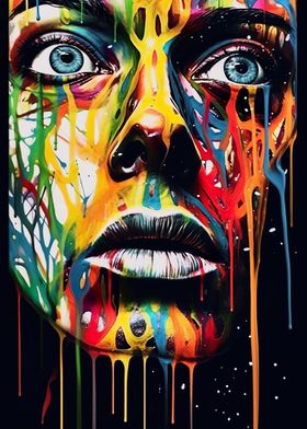 Abstract Colorful Face