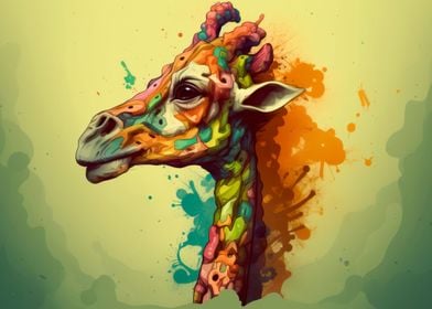 Cartoon style of giraffe