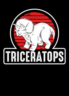 Triceratops on a red sun