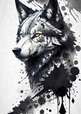 Ink Style Wolf