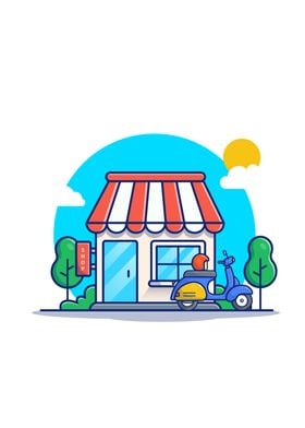 Shop Building Cartoon 