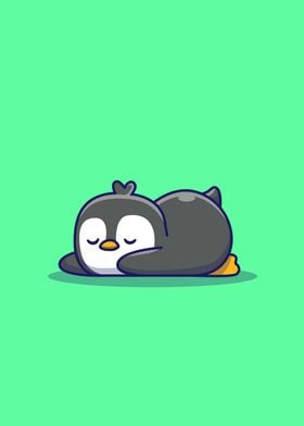 Cute Penguin Sleeping 