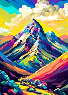 Abstract Colorful Mountain