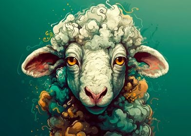 Cartoon style of sheep