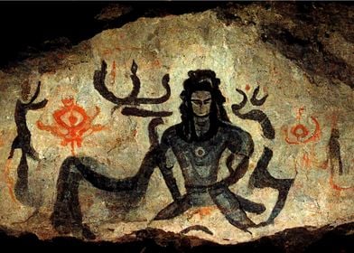 cave painting of Hindu god