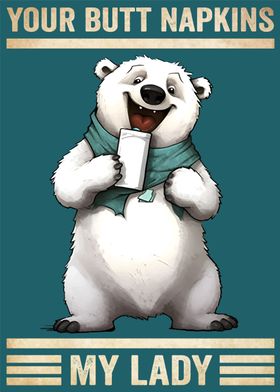 Polar Bear Butt Napkin