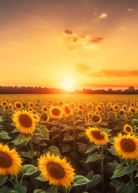 Sunflower Field Clear Sky