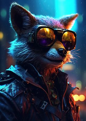 Cyberpunk fox sunglasses