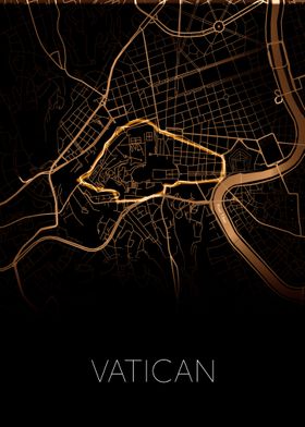 Vatican map black orange
