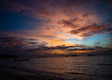 Sunset panorama beach