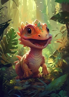 Orange Baby Dinosaur