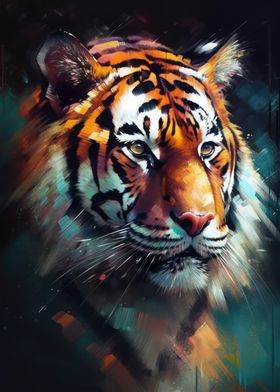 Colourful Tiger Portrait