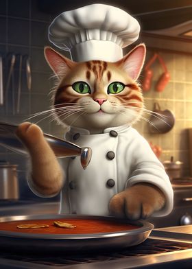 Cat Chef Baking