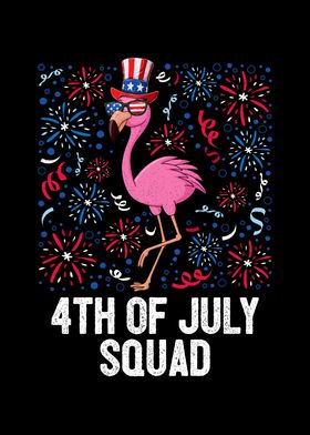 4th Of July Squad Flamingo
