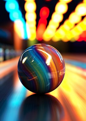 Rainbow Bowling Ball